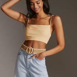Anthropologie Sunday in Brooklyn Gingham Textured Crop Top